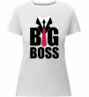 Женская премиум футболка Напис BIG BOSS Белый фото