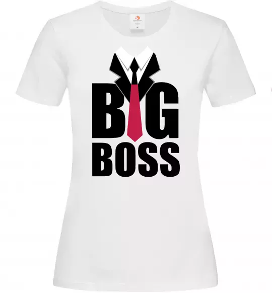 Жіноча футболка Напис BIG BOSS Білий фото