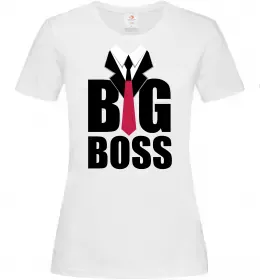 Жіноча футболка Напис BIG BOSS Білий фото