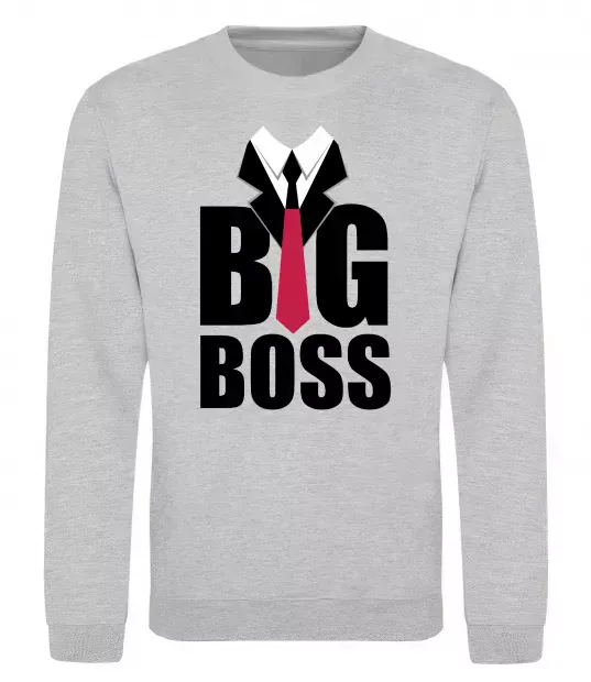 Світшот Напис BIG BOSS Сірий меланж фото