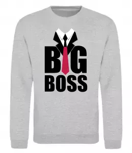 Світшот Напис BIG BOSS Сірий меланж фото