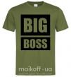 Мужская футболка Надпись BIG BOSS Оливковый фото