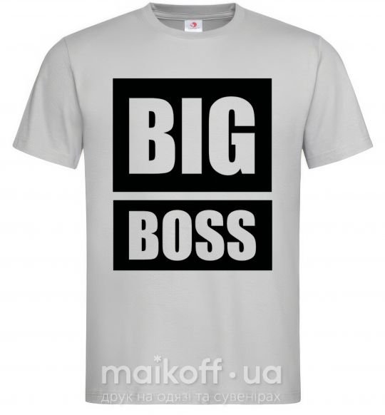 Чоловіча футболка Надпись BIG BOSS Сірий фото