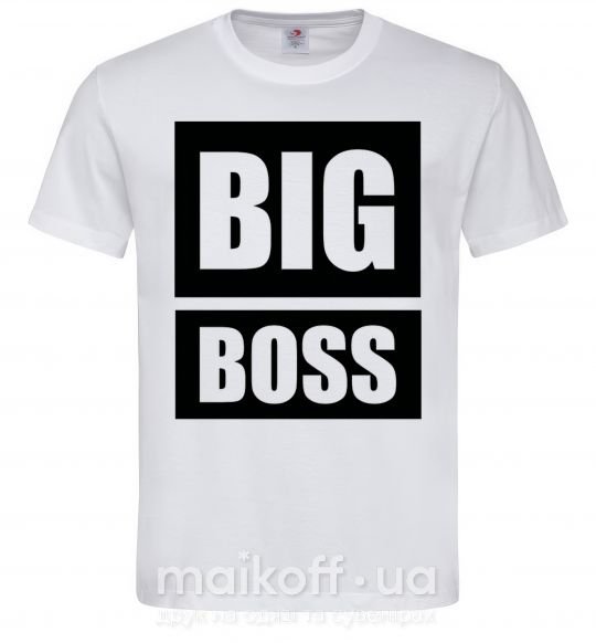 Мужская футболка Надпись BIG BOSS Белый фото