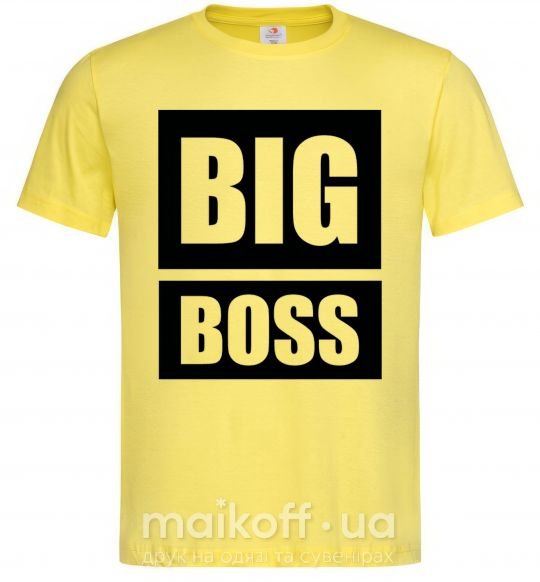Чоловіча футболка Надпись BIG BOSS Лимонний фото