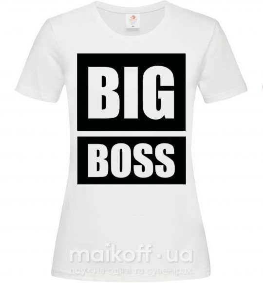 Женская футболка Надпись BIG BOSS Белый фото