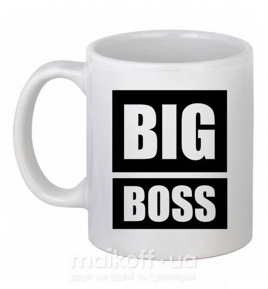 Чашка керамическая Надпись BIG BOSS Белый фото