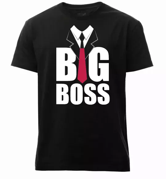 Мужская премиум футболка Напис BIG BOSS Черный фото