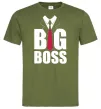 Мужская футболка Напис BIG BOSS Оливковый Мужская футболка Напис BIG BOSS Оливковый фото