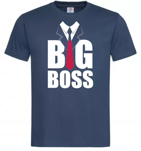 Мужская футболка Напис BIG BOSS Темно-синий фото