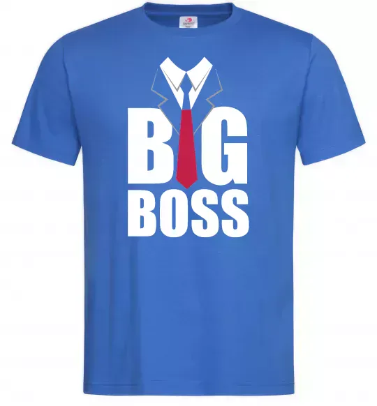 Мужская футболка Напис BIG BOSS Ярко-синий фото