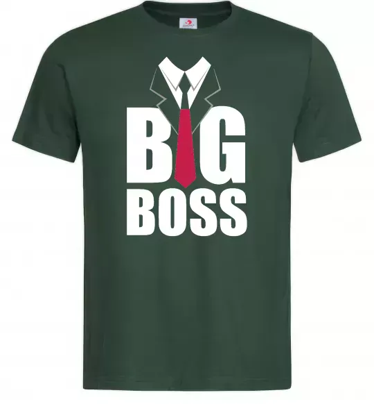 Мужская футболка Напис BIG BOSS Темно-зеленый фото