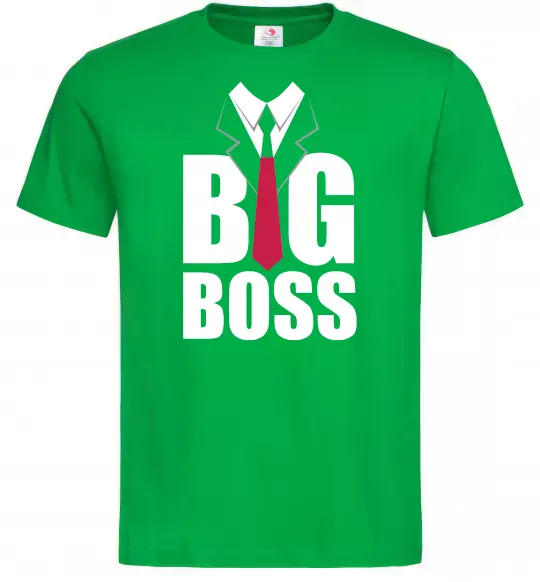 Мужская футболка Напис BIG BOSS Зеленый фото