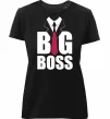 Женская премиум футболка Напис BIG BOSS Черный фото