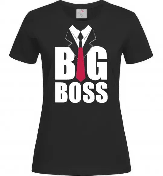 Жіноча футболка Напис BIG BOSS Чорний фото