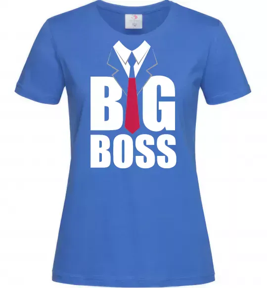 Жіноча футболка Напис BIG BOSS Яскраво-синій фото