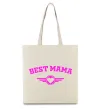 Эко-сумка BEST MAMA с сердечком Бежевый фото