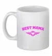 Чашка керамическая BEST MAMA с сердечком Белый фото