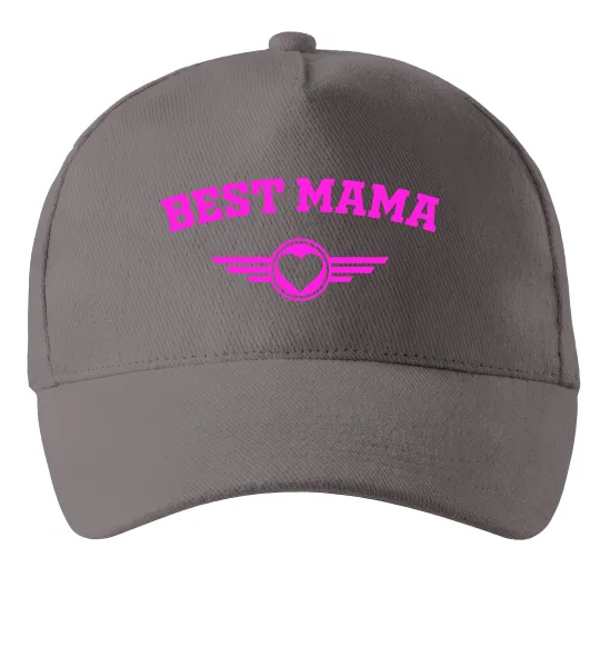 Кепка BEST MAMA с сердечком Сірий фото