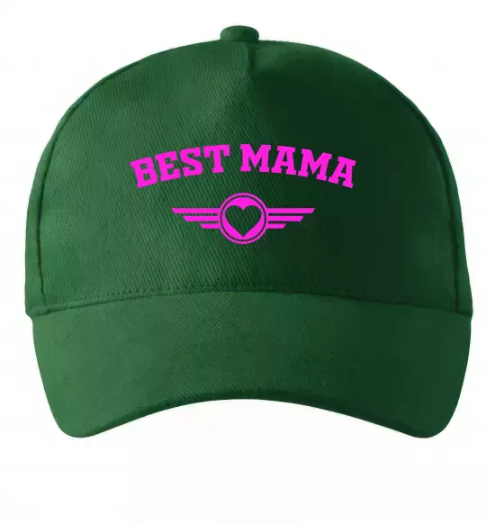 Кепка BEST MAMA с сердечком Темно-зеленый фото