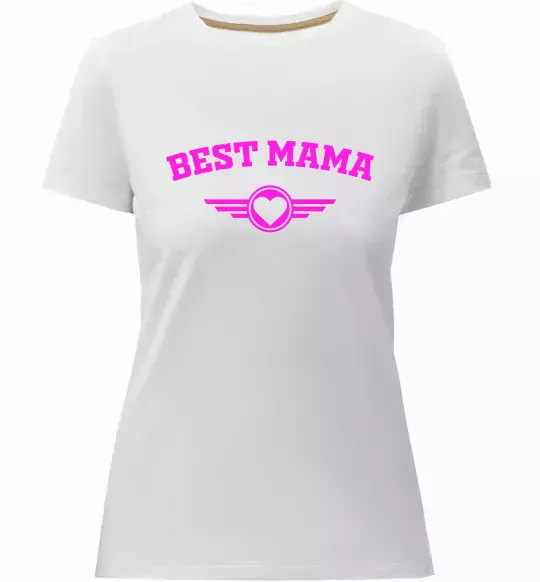 Жіноча преміум футболка BEST MAMA с сердечком Білий фото