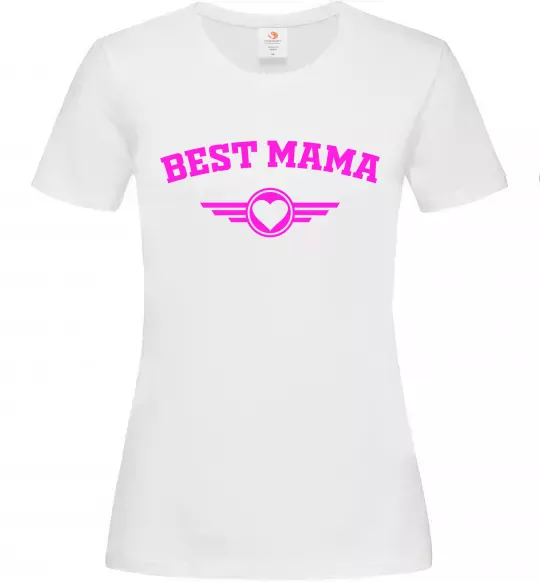 Жіноча футболка BEST MAMA с сердечком Білий фото
