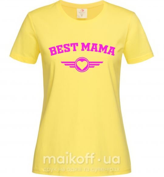 Жіноча футболка BEST MAMA с сердечком Лимонний фото
