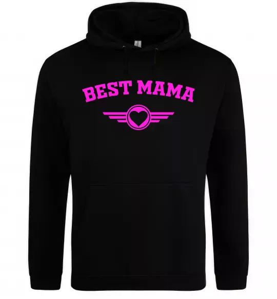 Жіноча толстовка (худі) BEST MAMA с сердечком Чорний фото