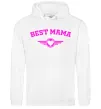Жіноча толстовка (худі) BEST MAMA с сердечком Білий фото