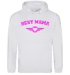 Жіноча толстовка (худі) BEST MAMA с сердечком Сірий меланж фото