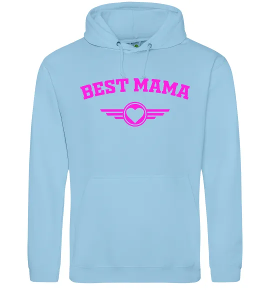Жіноча толстовка (худі) BEST MAMA с сердечком Блакитний фото