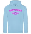 Жіноча толстовка (худі) BEST MAMA с сердечком Блакитний фото