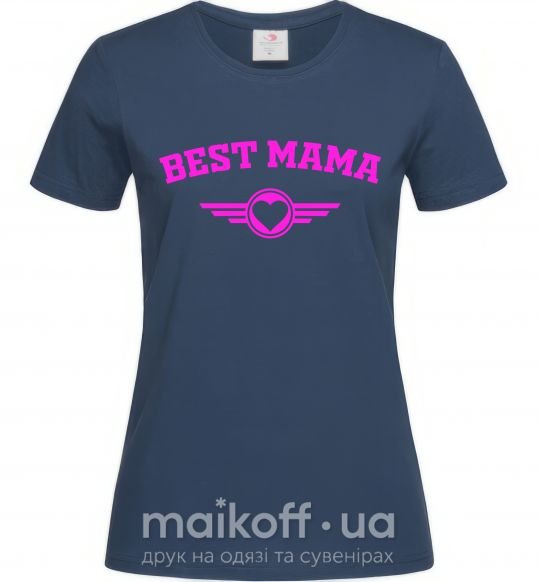 Женская футболка BEST MAMA с сердечком Темно-синий фото
