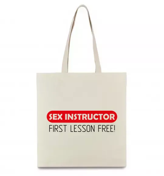Эко-сумка SEX INSTRUCTOR. FREE Бежевый фото