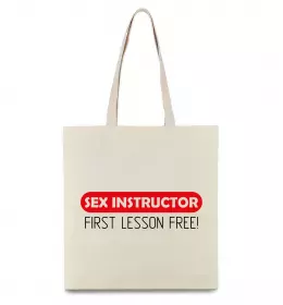 Эко-сумка SEX INSTRUCTOR. FREE Бежевый фото