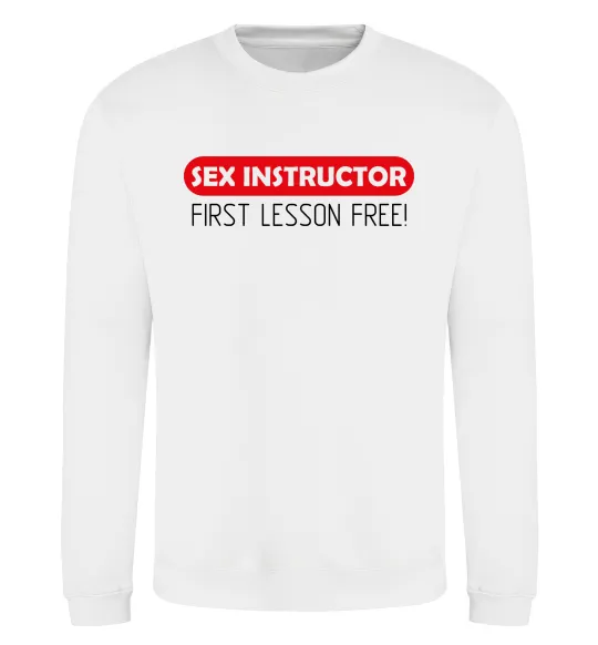 Світшот SEX INSTRUCTOR. FREE Білий фото