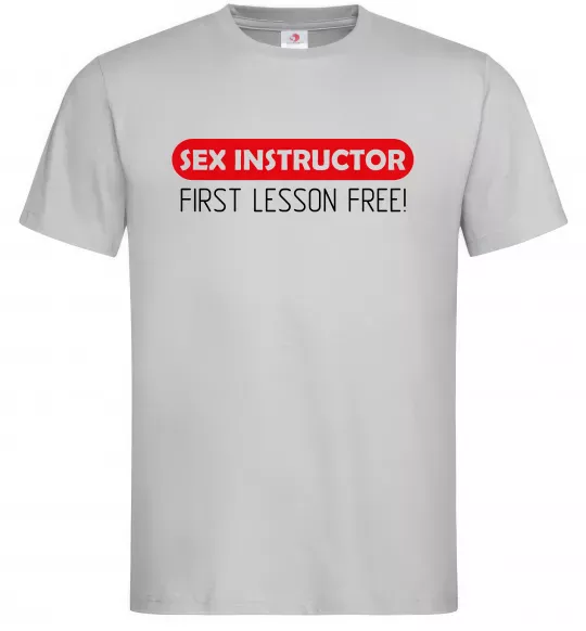 Мужская футболка SEX INSTRUCTOR. FREE Серый фото