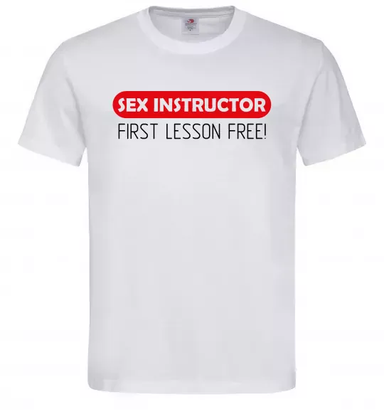 Мужская футболка SEX INSTRUCTOR. FREE Белый фото
