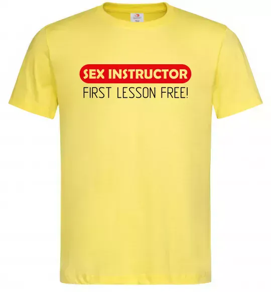 Мужская футболка SEX INSTRUCTOR. FREE Лимонный фото