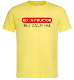 Мужская футболка SEX INSTRUCTOR. FREE Лимонный фото