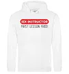 Мужская толстовка (худи) SEX INSTRUCTOR. FREE Белый фото