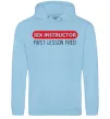 Чоловіча толстовка (худі) SEX INSTRUCTOR. FREE Блакитний фото