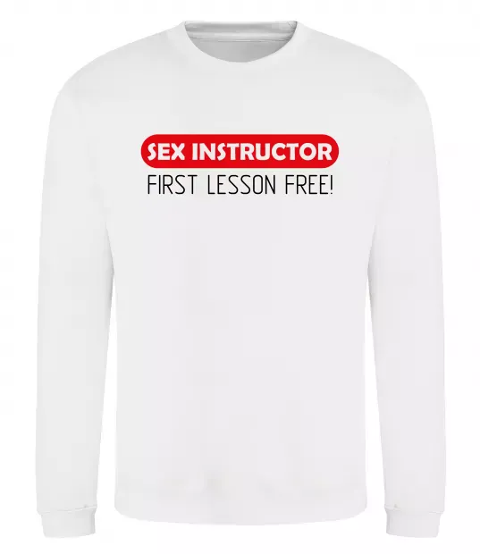 Світшот SEX INSTRUCTOR. FREE Білий фото