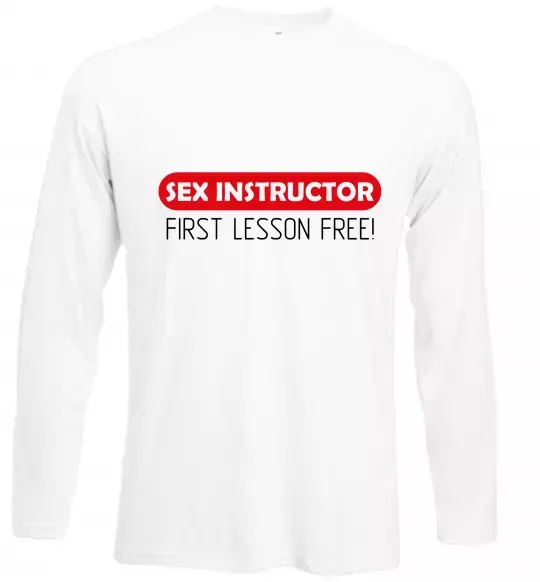 Лонгслив SEX INSTRUCTOR. FREE Белый фото
