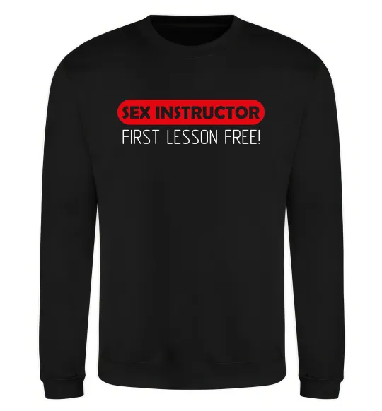 Світшот SEX INSTRUCTOR. FREE Чорний фото