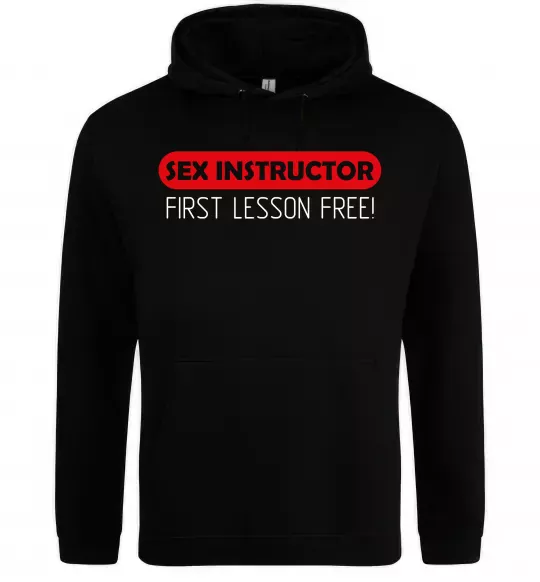 Мужская толстовка (худи) SEX INSTRUCTOR. FREE Черный фото
