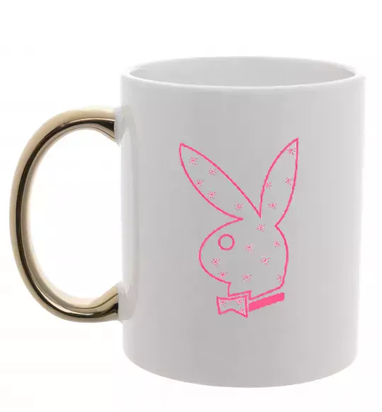 Чашка с цветной ручкой PINK PLAYBOY Золото фото