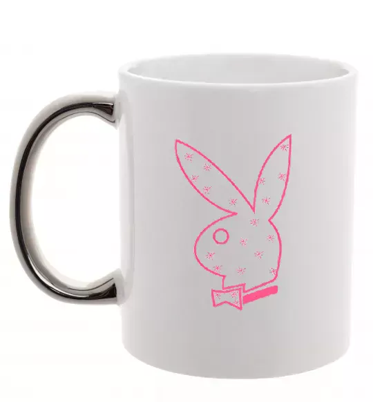 Чашка с цветной ручкой PINK PLAYBOY Серебро фото