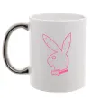 Чашка с цветной ручкой PINK PLAYBOY Серебро фото