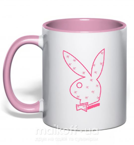 Чашка с цветной ручкой PINK PLAYBOY Нежно розовый фото